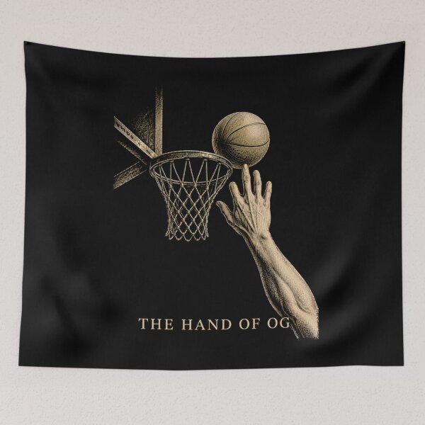 Item preview, The Hand Of OG Vintage Basketball Art Retro Hoop designed and sold by Ali-printshop.