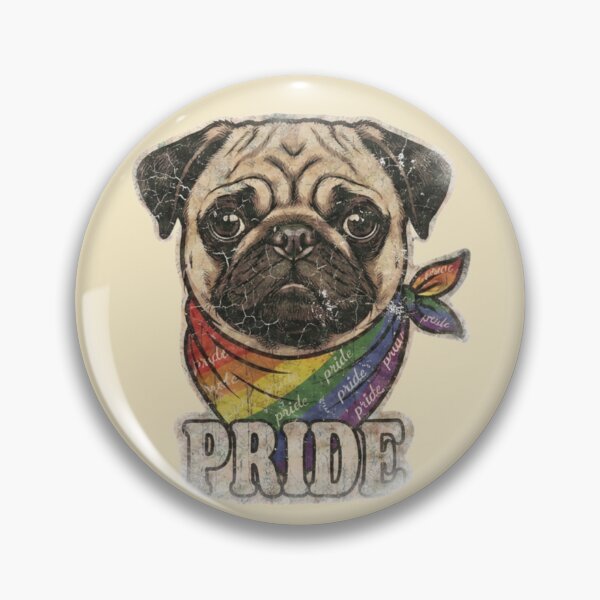 Item preview, Vintage Pride Pug Rainbow Bandana Dog Lover Gift designed and sold by The Salted Lime Cape Cod .