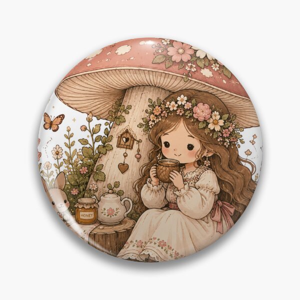 Item preview, Whimsical Mushroom Fairy Cottagecore Sticker designed and sold by InkPixell.