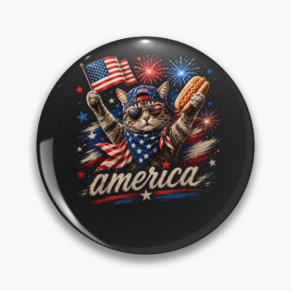 Item preview, America USA Patriotic Cat Independence Day designed and sold by GrumpySableye.