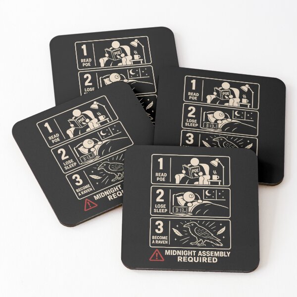 Item preview, Midnight Assembly Required Funny Edgar Allan Poe Instruction Art designed and sold by Fenay Designs.