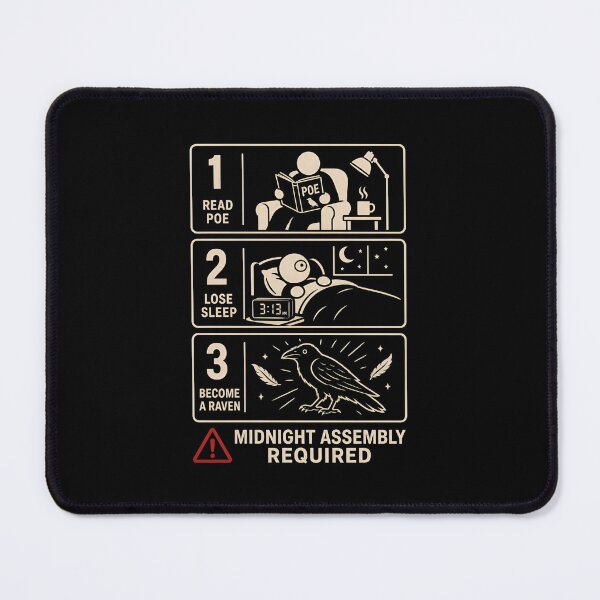 Item preview, Midnight Assembly Required Funny Edgar Allan Poe Instruction Art designed and sold by Fenay Designs.