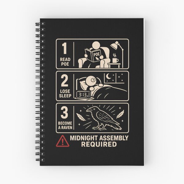 Item preview, Midnight Assembly Required Funny Edgar Allan Poe Instruction Art designed and sold by Fenay Designs.