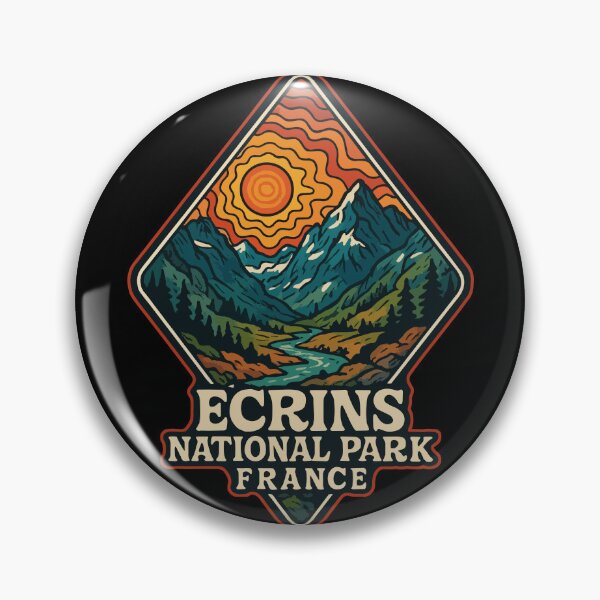 Item preview, Ecrins National Park France Retro Trippy designed and sold by TomFrontierArt.