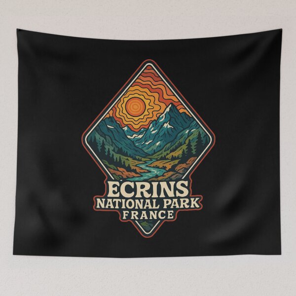 Item preview, Ecrins National Park France Retro Trippy designed and sold by TomFrontierArt.