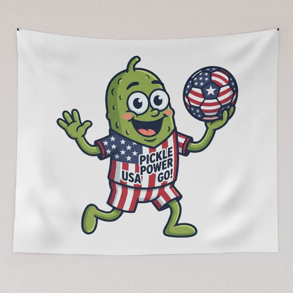 Item preview, ​Funny USA Patriotic Pickle Soccer Shirt – Cute Pickle Fan Cartoon Sports Gift designed and sold by Basma Designs | Funny Shirts, Stickers & Mugs.
