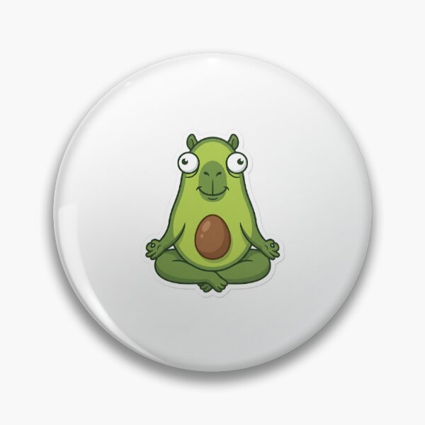 Item preview, Chill Meditating Avocado Shape Yoga Capybara Food Sticker designed and sold by yanejoy.