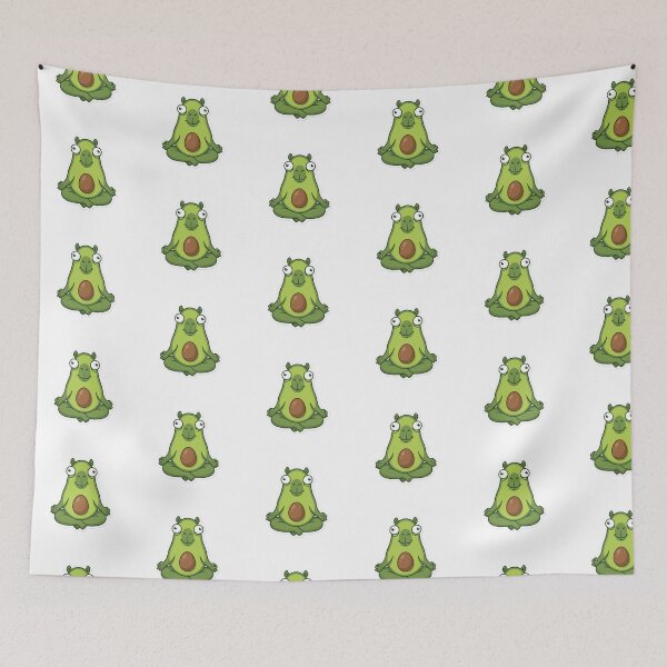 Item preview, Chill Meditating Avocado Shape Yoga Capybara Food Sticker designed and sold by yanejoy.