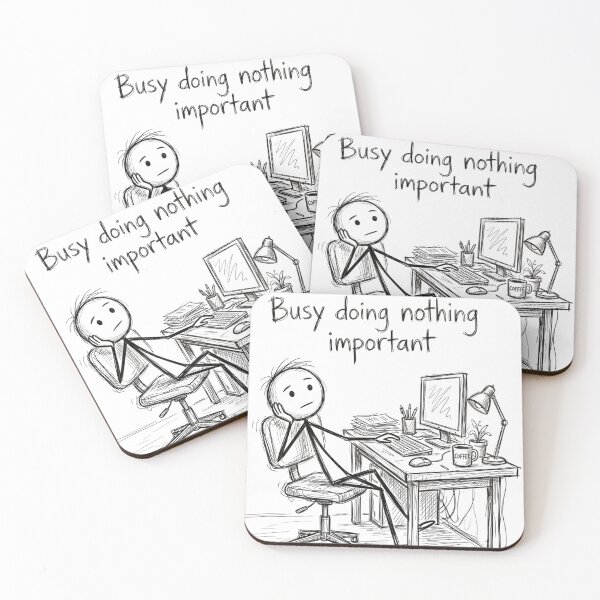 Item preview, Procrastination Stick Figure At Desk Illustration designed and sold by OhWell Dept..