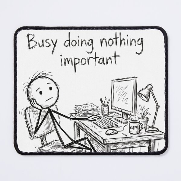 Item preview, Procrastination Stick Figure At Desk Illustration designed and sold by OhWell Dept..