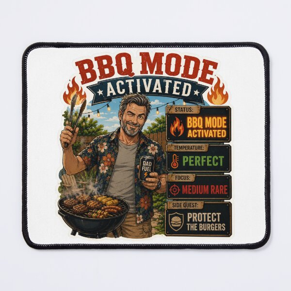 Item preview, BBQ Mode Activated – Funny Dad Grilling Design designed and sold by DailyStruggleCo.