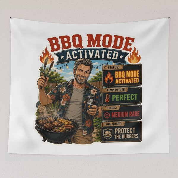 Item preview, BBQ Mode Activated – Funny Dad Grilling Design designed and sold by DailyStruggleCo.