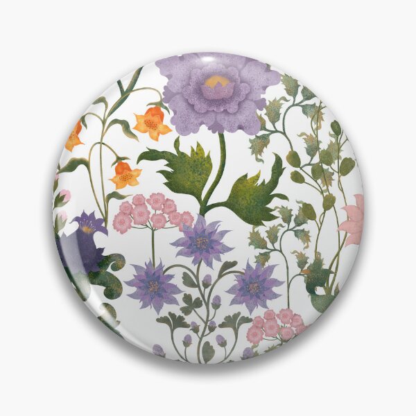 Item preview, Delicate Summer Wildflowers On White Background. Morris print designed and sold by Grin Katalina Floral Patterns & Cozy Art.