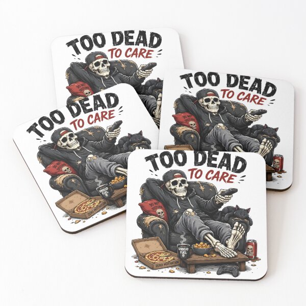 Item preview, Too Dead To Care Lazy Skeleton designed and sold by BadhbhLoot.