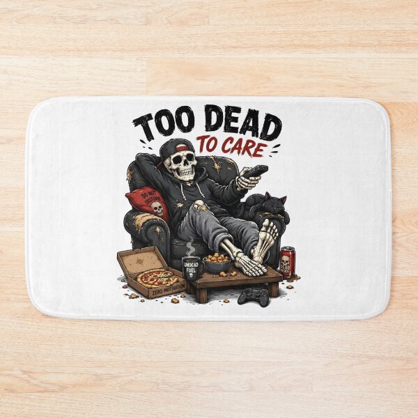 Item preview, Too Dead To Care Lazy Skeleton designed and sold by BadhbhArt.
