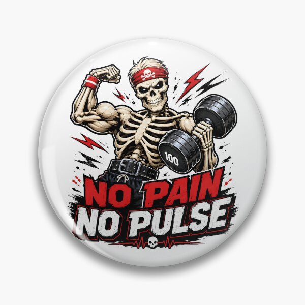 Item preview, No Pain No Pulse Skeleton Gym Workout designed and sold by BadhbhArt.
