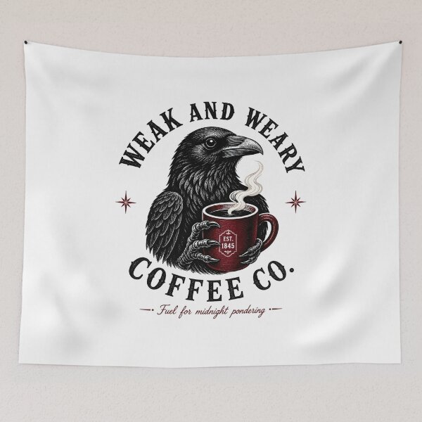 Item preview, Weak and Weary Coffee Co Vintage Raven Mug Art designed and sold by Fenay Designs.