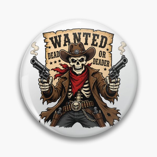 Item preview, Wanted Dead Or Deader Skeleton Cowboy designed and sold by BadhbhLoot.