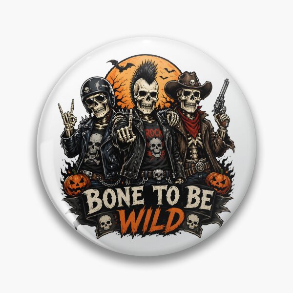Item preview, Bone To Be Wild Halloween Skeleton Squad designed and sold by BadhbhArt.