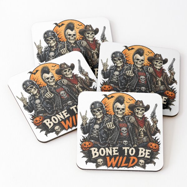 Item preview, Bone To Be Wild Halloween Skeleton Squad designed and sold by BadhbhLoot.