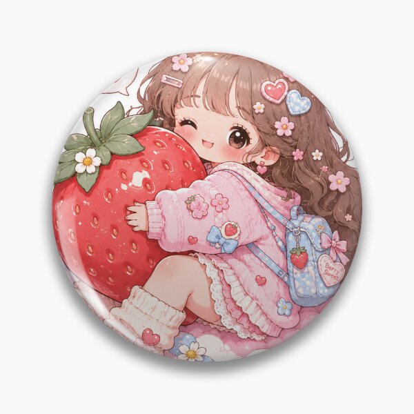 Item preview, Cute Strawberry Sweetheart Kawaii Sticker designed and sold by InkPixell.