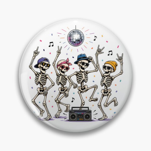 Artikelvorschau, Disco-Party mit tanzenden Skeletten entworfen und verkauft von BadhbhArt.