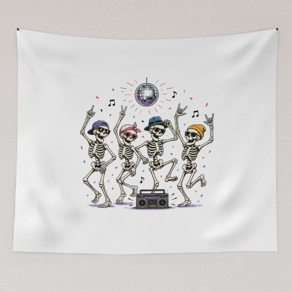 Item preview, Dancing Skeletons Disco Party designed and sold by BadhbhArt.