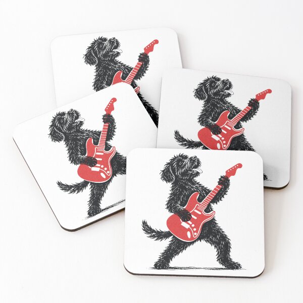 Item preview, Rocking Goldendoodle Guitar Music Lover Dog Retro Vibes designed and sold by FreshVibe Prints.