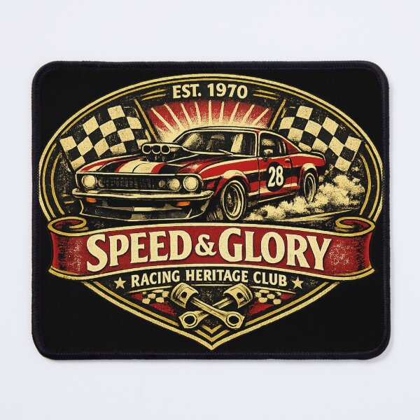 Item preview, Speed & Glory – Vintage Racing Heritage Retro Emblem Design designed and sold by Ivory Code.