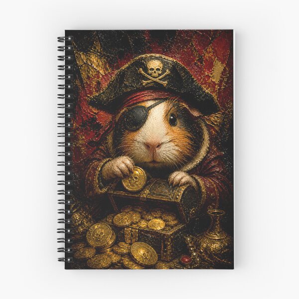 Item preview, Bold Captain Gold Treasure Guinea Pig Art designed and sold by Vista Atelier.