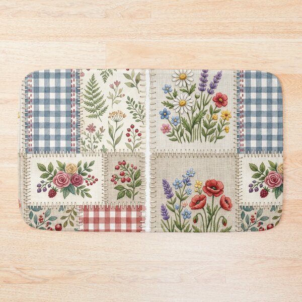 Item preview, Cottagecore Floral Patchwork Quilt Pattern designed and sold by Pattern-Way.