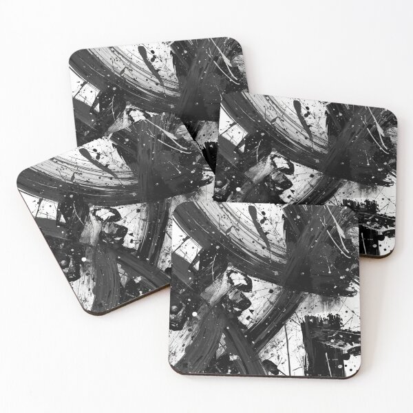 Item preview, Black and white abstract brush strokes designed and sold by aniketgend3.
