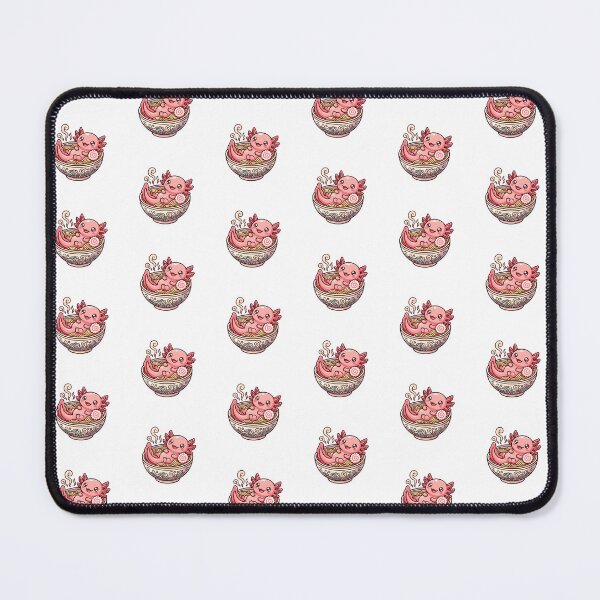 Item preview, Cute Pink Axolotl Steaming Ramen Noodle Bowl Pillow Sticker designed and sold by yanejoy.