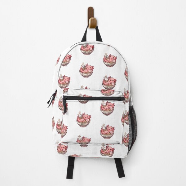 Item preview, Cute Pink Axolotl Steaming Ramen Noodle Bowl Pillow Sticker designed and sold by yanejoy.