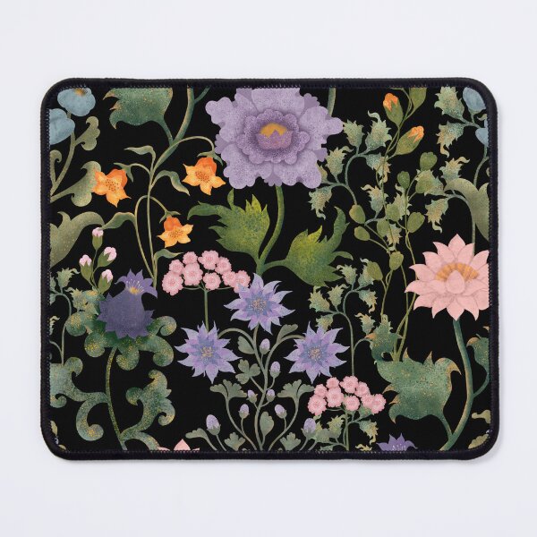 Item preview, Enchanted Night Garden Floral Pattern On Black designed and sold by Grin Katalina Floral Patterns & Cozy Art.