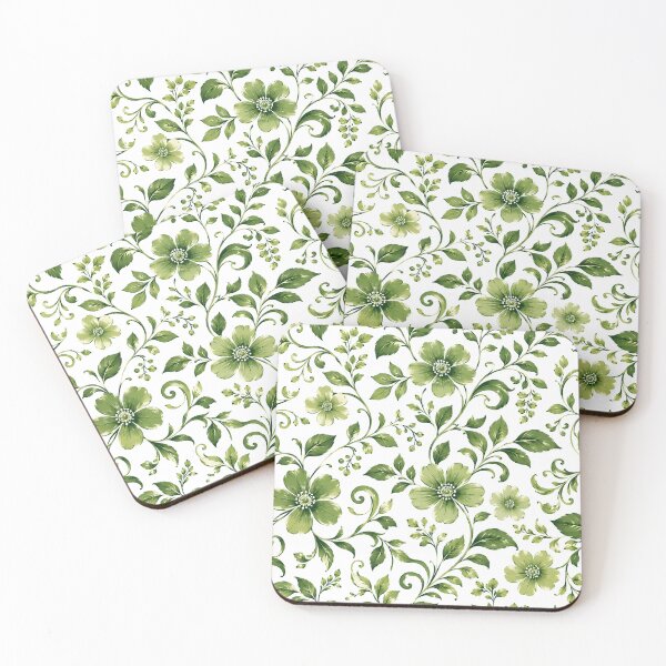 Item preview, Green Floral Botanical Seamless Pattern designed and sold by BadhbhArt.