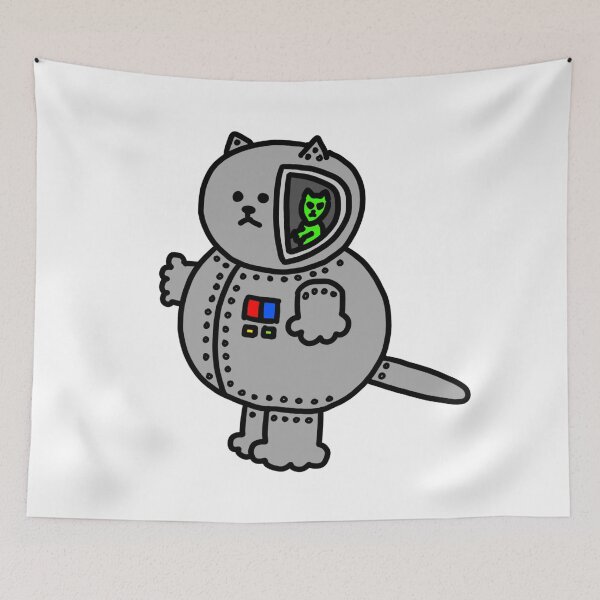 Item preview, Robot Cat and alien cat driver designed and sold by superbaechoo.