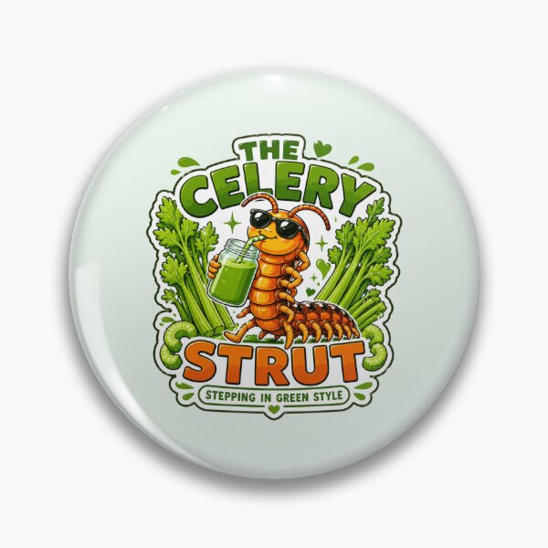 Item preview, The Celery Strut - Funny Centipede Juicing Mascot designed and sold by BlackSector77.