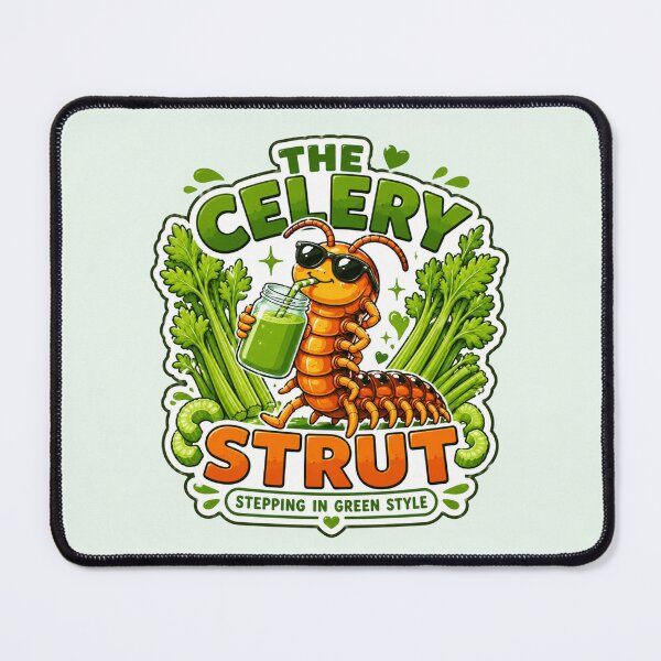 Item preview, The Celery Strut - Funny Centipede Juicing Mascot designed and sold by BlackSector77.