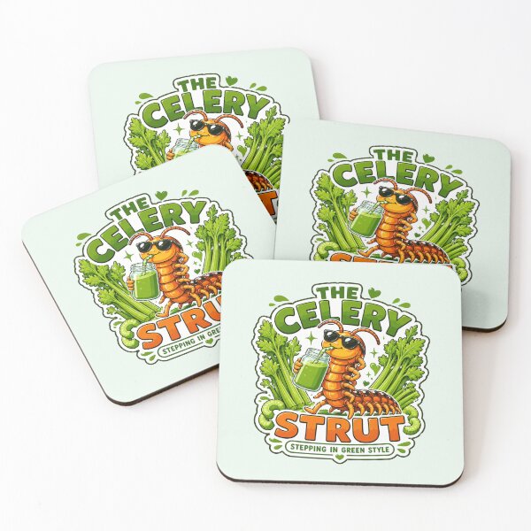Item preview, The Celery Strut - Funny Centipede Juicing Mascot designed and sold by BlackSector77.