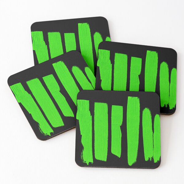 Item preview, Green Pulse Abstract – Modern Graphic Brushstrokes on Black designed and sold by Giovanna2026.