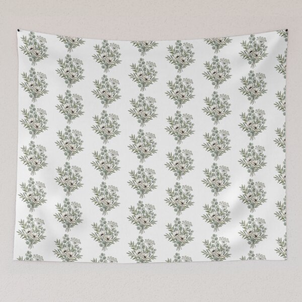 Item preview, Elegant White Anemone and Eucalyptus Botanical Bouquet designed and sold by Opal Aura .