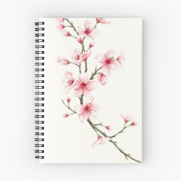 Item preview, Botanical Watercolor Pink Cherry Blossom Branch designed and sold by Vida e Arte.