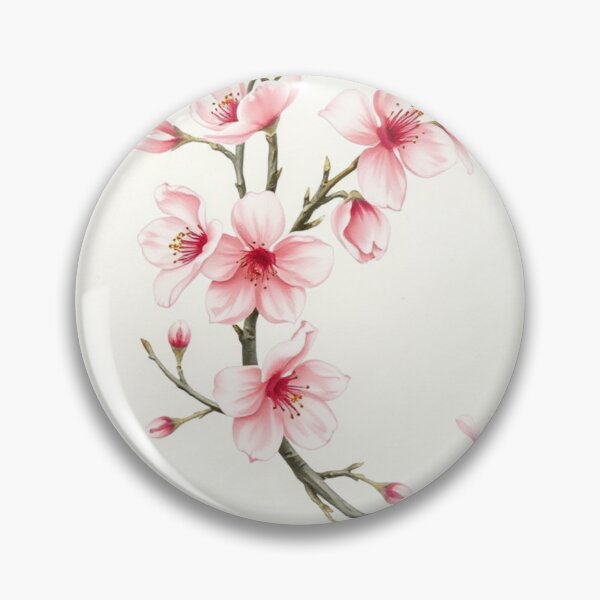 Item preview, Botanical Watercolor Pink Cherry Blossom Branch designed and sold by Vida e Arte.