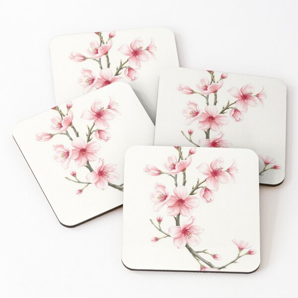 Item preview, Botanical Watercolor Pink Cherry Blossom Branch designed and sold by Vida e Arte.