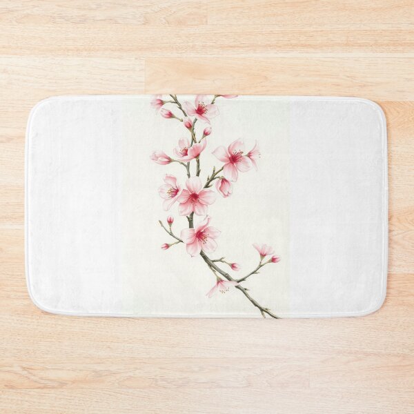 Item preview, Botanical Watercolor Pink Cherry Blossom Branch designed and sold by Vida e Arte.