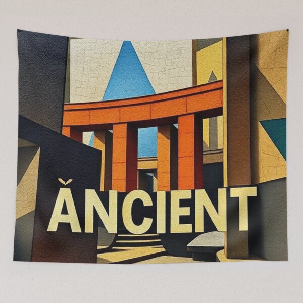 Item preview, An abstract architectural design with the word "ANCIENT" in the foreground. designed and sold by RAISC.