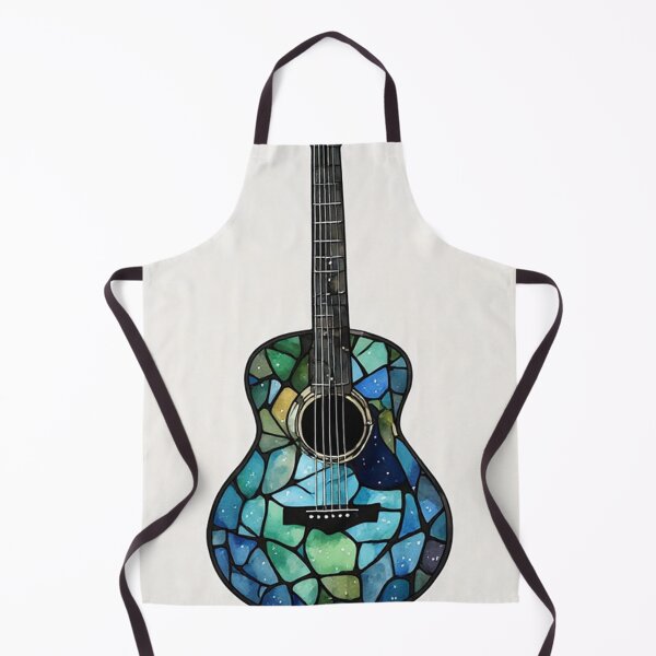 Item preview, Stained Glass Blue Green Acoustic Guitar designed and sold by Pioneer Spirit Market.
