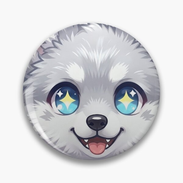 Item preview, Cyber Wolf Kawaii Sticker — Luna Silver Wolf Pup Futuristic Art Kids Gift NeoTigLuna   designed and sold by NeoTigLuna.