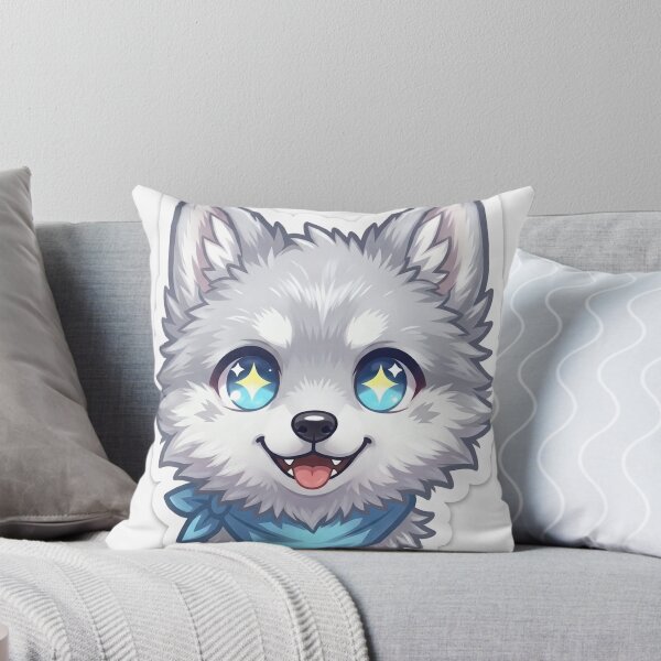 Item preview, Cyber Wolf Kawaii Sticker — Luna Silver Wolf Pup Futuristic Art Kids Gift NeoTigLuna   designed and sold by NeoTigLuna.